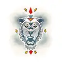 lion roar angry tattoo design idea