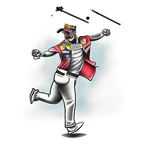 Marathon runner with racing kart driver and math teacher and cigarrettes tattoo design idea