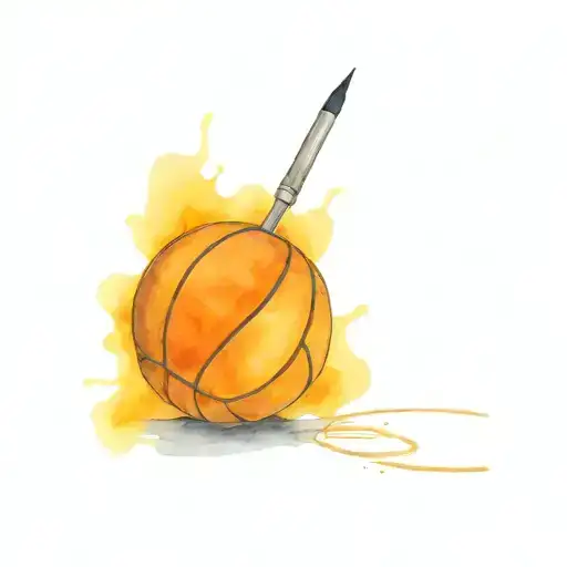 semicolon basket ball pen writing tattoo design idea