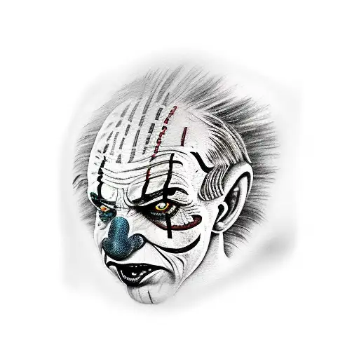 a neorealism sleeve tattoo in full color with freddy krueger, chucky, and pennywise all seperate from each with images o tattoo design idea