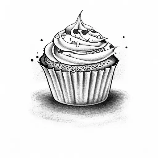 cupcakes with mixing bowl tattoo design idea