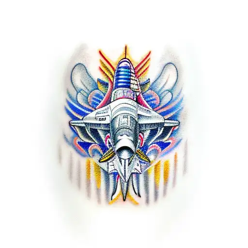 f16 jet tattoo design idea