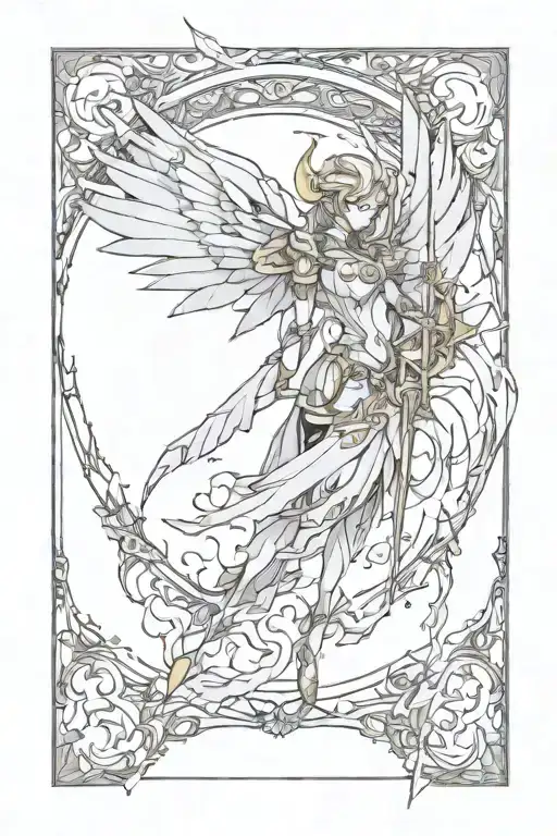 sagittarius wing fused tattoo design idea