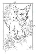 juniper branch and chihuahua dog tattoo design idea
