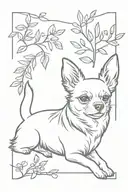 juniper branch and chihuahua dog tattoo design idea
