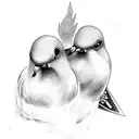 2 doves silloute with clouds around them tattoo design idea