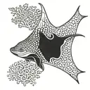 manta ray with corals four elements tattoo design idea