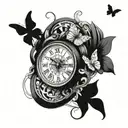 A captivating tattoo design incorporating racing elements and butterflies, representing the client's diverse interests in speed and nature tattoo design idea