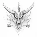 Baphomet with time tattoo design idea