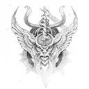 Baphomet with time tattoo design idea