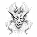 Baphomet with time tattoo design idea