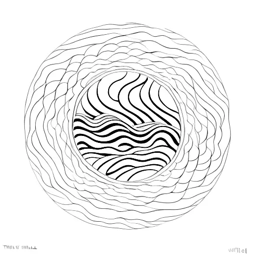 ocean wave within a circle of the words :this too shall pass" tattoo design idea