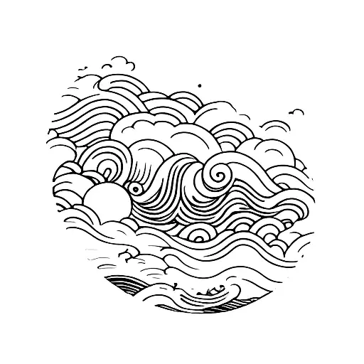 ocean wave and the words this too shall pass tattoo design idea