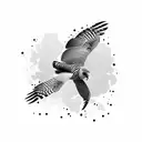 A camouflage pattern incorporating the image of a kestrel in flight tattoo design idea