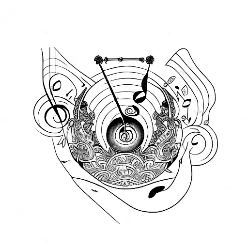 music gemini moon tattoo design idea