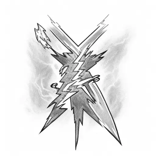 Lightning with blue fire on whole hand tattoo design idea