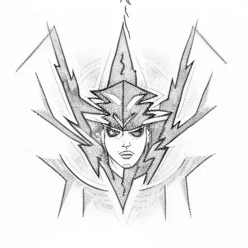 Lightning with blue fire on whole hand tattoo design idea