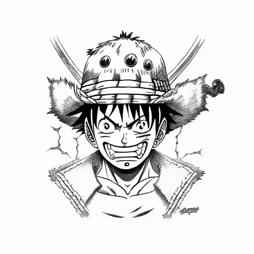 luffy gear 5 realist  tattoo design idea
