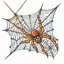 spider web with small spider hanging off  string  tattoo design idea