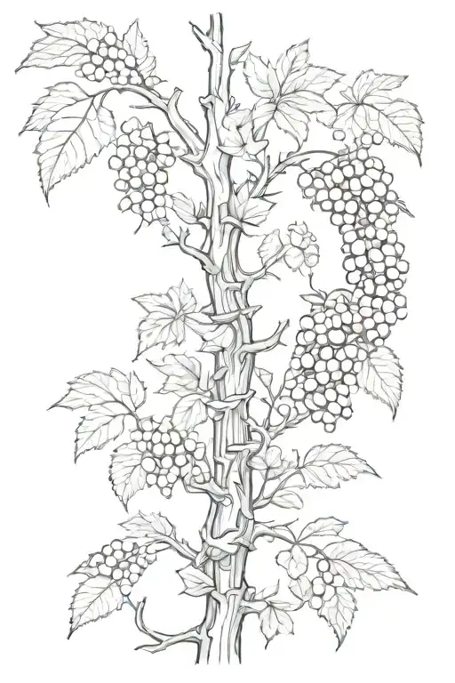 grapevine spine tattoo design idea