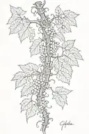 grapevine spine tattoo design idea