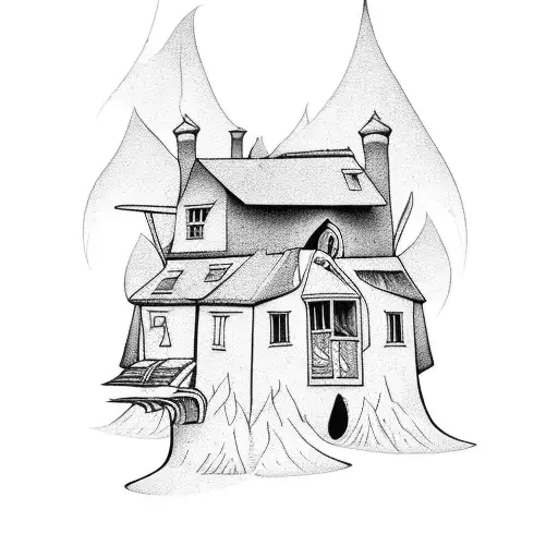 Baba Yaga's house tattoo design idea