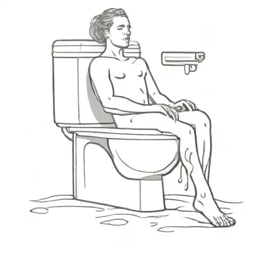 Human toilet, scatology, golden shower tattoo design idea