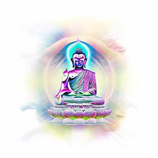 buddhist enlightened sleeve tattoo design idea