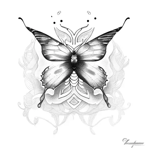 semicolon butterfly tattoo design idea