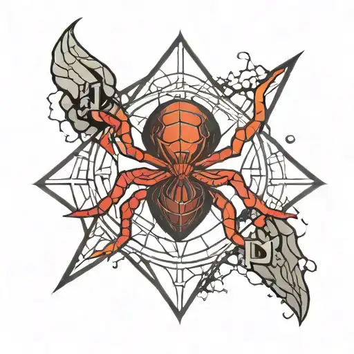 Symbol of Harry Potter's death relics, with the spider man logo in place of the resurrection stone. Miles Morales style tattoo design idea