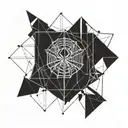 Symbol of Harry Potter's death relics, with the spider man logo in place of the resurrection stone. Miles Morales style tattoo design idea