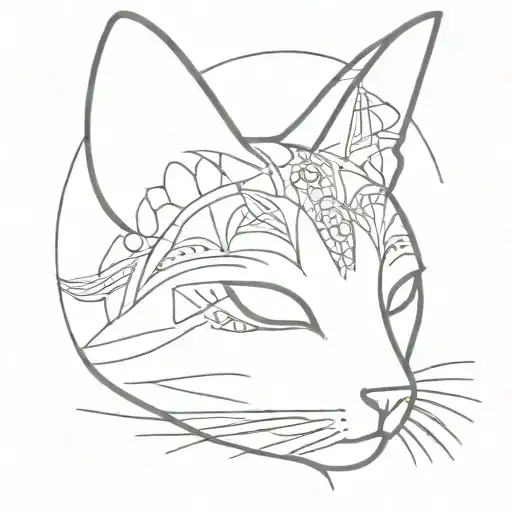 cat face mandala design inspired tattoo design idea