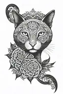cat face mandala design inspired tattoo design idea