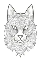 cat face mandala design inspired tattoo design idea