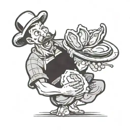 oyster being shucked tattoo design idea