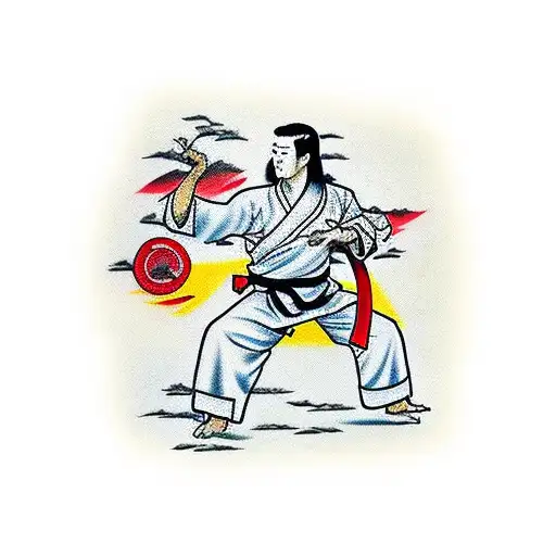 martial art and asian custom tattoo design idea