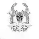 cross with bible verses tattoo design idea