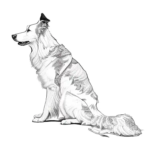 a border collie tattoo design idea