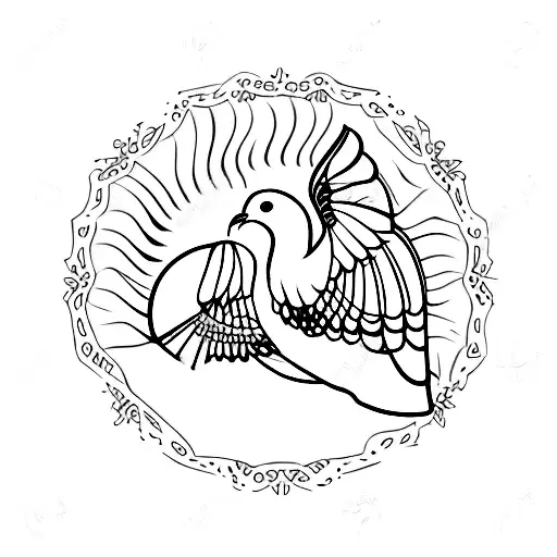 iran map with a dove and home tattoo design idea
