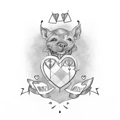 a gay tattoo with the words daddy's boy and a heart with a tongue  tattoo design idea