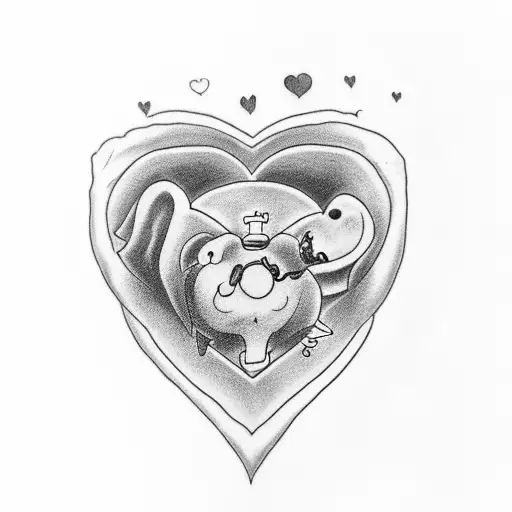 a gay tattoo with the words: "daddy's boy" and a heart with a tongue  tattoo design idea