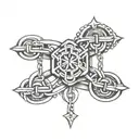symmetrical chain links tattoo design idea