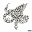 symmetrical chain links tattoo design idea