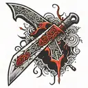 Blood knife tattoo design idea