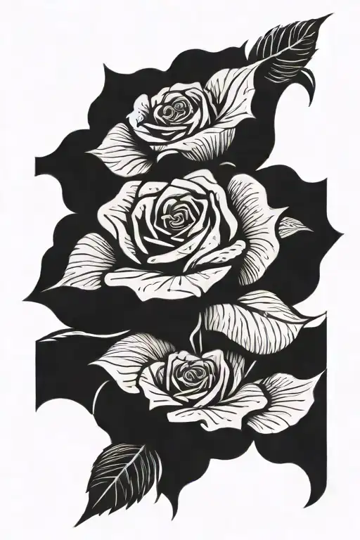 money rose tattoo design idea