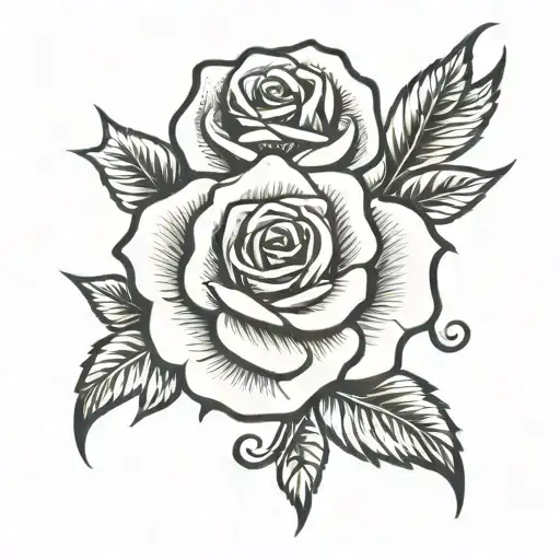 money rose tattoo design idea