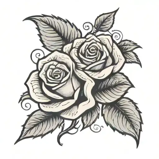 money rose blooming tattoo design idea