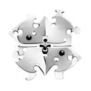 puzzle piece with the word pop in the middle tattoo design idea