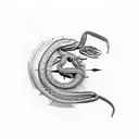snake, scorpion, clock and angle tattoo design idea