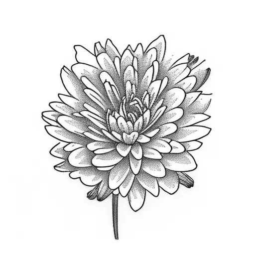 carnation, daisy, aster, water lilly bouquet  tattoo design idea